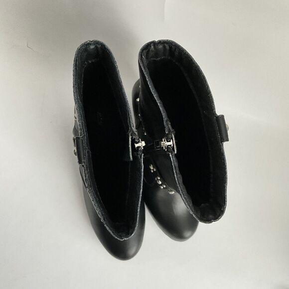 Ride Tecs Biker Studded Heeled Boots with Harness Black 9 - Picture 11 of 13